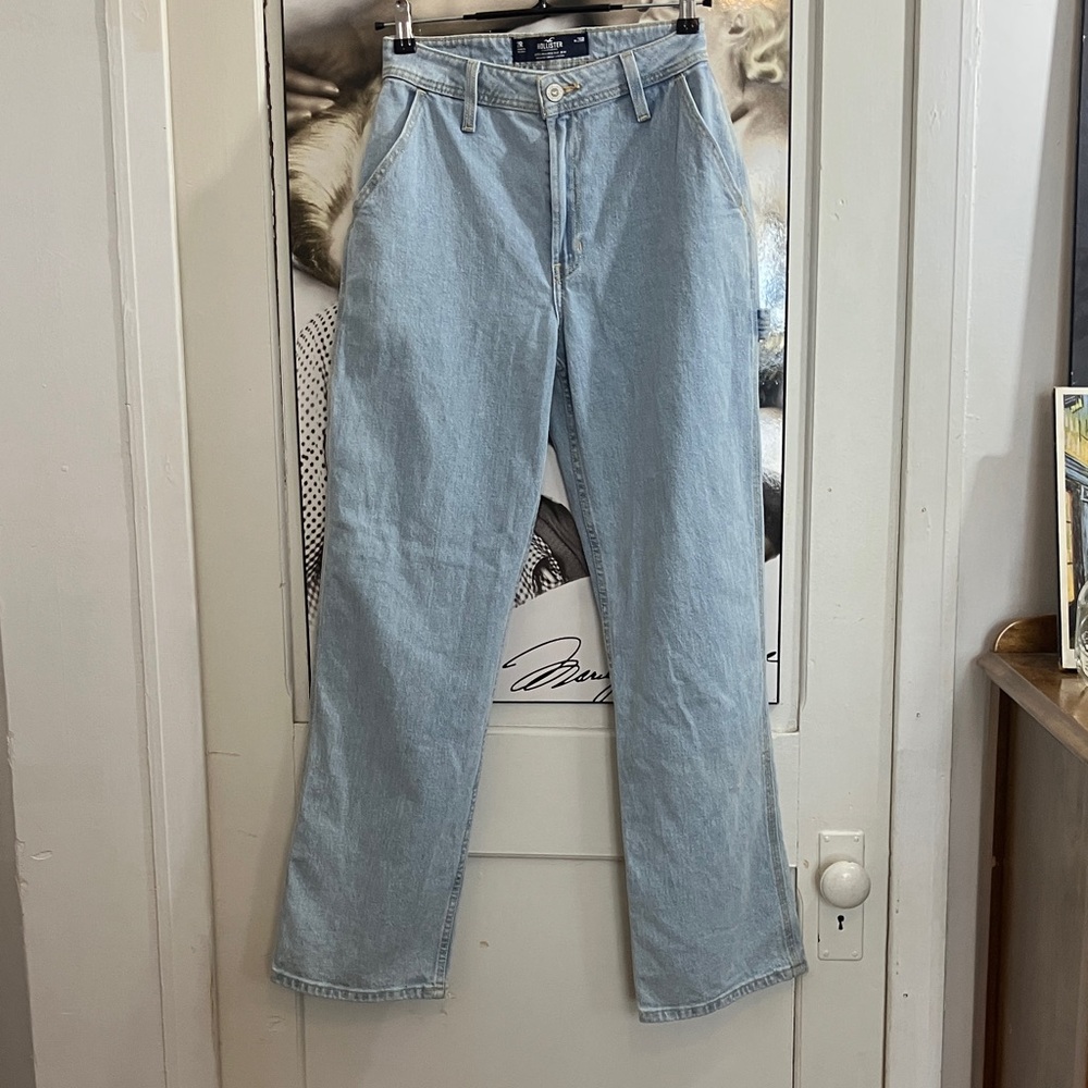 2/35$ Hollister Light Blue Jeans utility style wide leg size 26